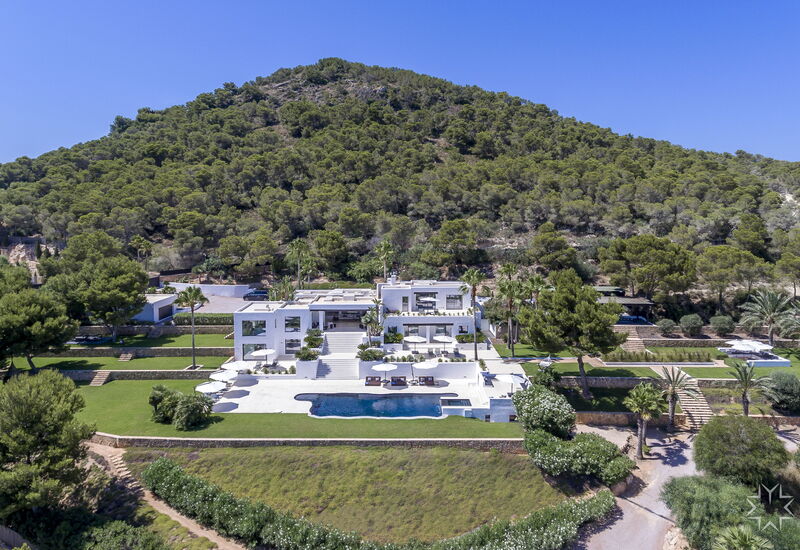 Villa Blue Mediterraneo: Activities, Amenities, Balcony / Terrace / Patio, Building Exterior, Food, Hot Tub, Kitchen, Living Room, Outdoor, Pool, Scenic View, Spring, Summer, Wellness