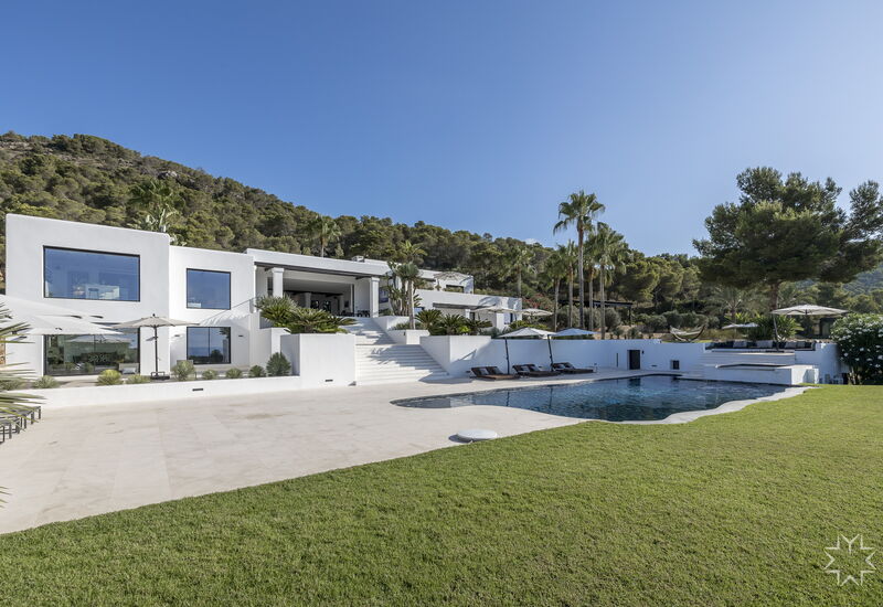 Villa Blue Mediterraneo: Activities, Amenities, Balcony / Terrace / Patio, Building Exterior, Food, Hot Tub, Kitchen, Living Room, Outdoor, Pool, Scenic View, Spring, Summer, Wellness