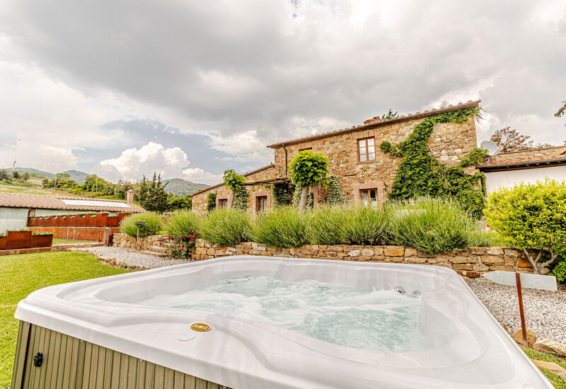 Villa Bolgheri: Activities, Amenities, Balcony / Terrace / Patio, Building Exterior, Garden, Hot Tub, Main Entrance, Outdoor, Pool, Room Detail, Scenic View, Spring, Summer, Wellness