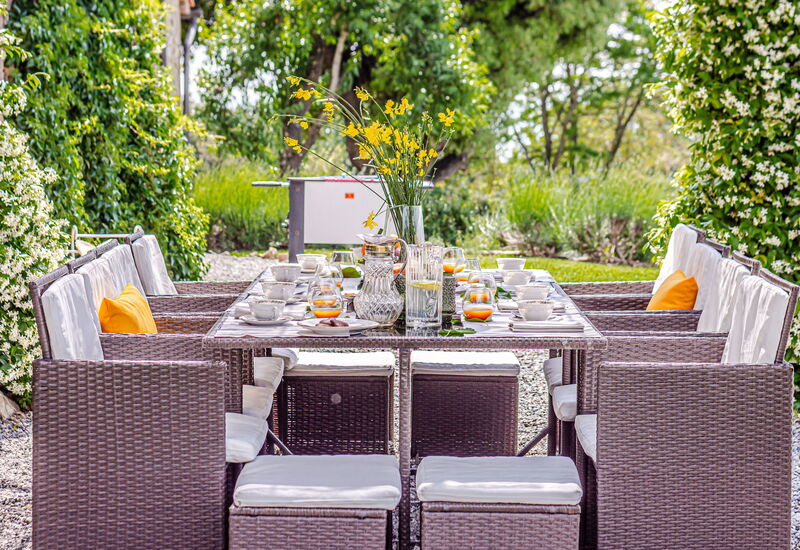 Villa Bolgheri: Activities, Amenities, Balcony / Terrace / Patio, Building Exterior, Garden, Hot Tub, Main Entrance, Outdoor, Pool, Room Detail, Scenic View, Spring, Summer, Wellness