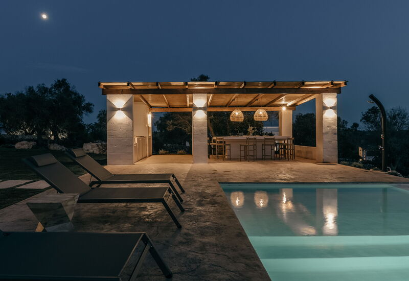 Villa Trullo Il Pajaro: Activities, Amenities, Balcony / Terrace / Patio, Building Exterior, Garden, Kitchen, Main Entrance, Pool, Spring, Summer