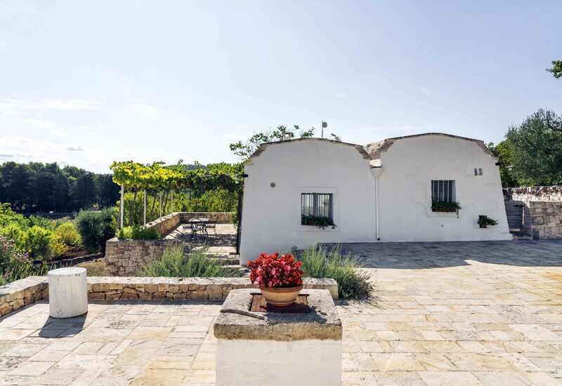 Trullo Francesca: Activities, Amenities, Balcony / Terrace / Patio, Building Exterior, Garden, Pool, Spring, Summer