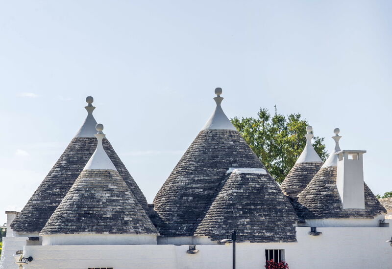 Trullo Francesca: Activities, Amenities, Balcony / Terrace / Patio, Building Exterior, Garden, Pool, Spring, Summer