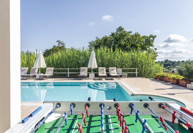 Trullo Francesca: Activities, Amenities, Balcony / Terrace / Patio, Building Exterior, Garden, Pool, Spring, Summer