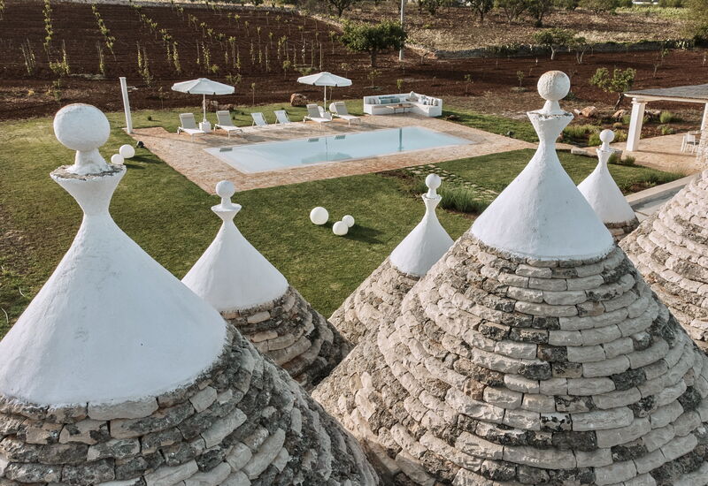 Trullo Cinzia: Activities, Amenities, Balcony / Terrace / Patio, Building Exterior, Facilities, Garden, Pool, Spring, Summer