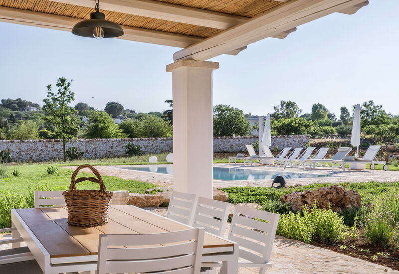 Trullo Cinzia: Activities, Amenities, Balcony / Terrace / Patio, Building Exterior, Facilities, Garden, Pool, Spring, Summer