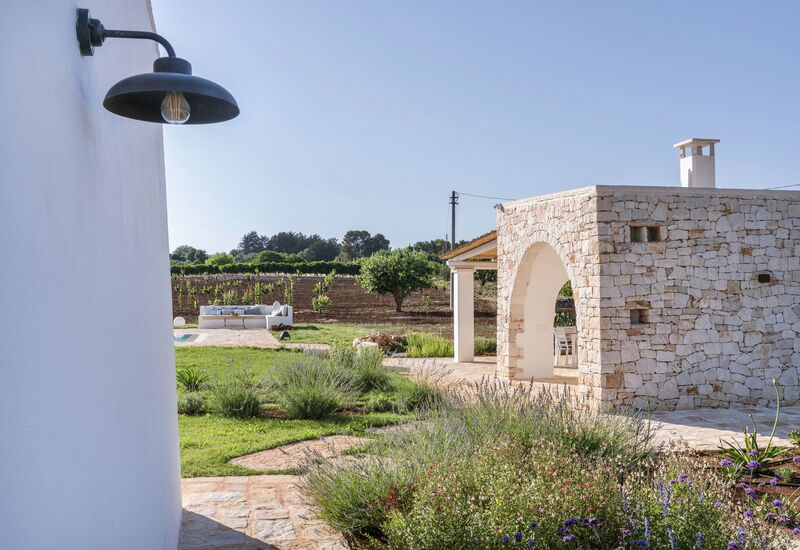Trullo Cinzia: Activities, Amenities, Balcony / Terrace / Patio, Building Exterior, Facilities, Garden, Pool, Spring, Summer